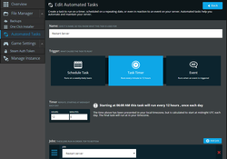 A screenshot showing how the robust Automated Task scheduler works in NodePanel