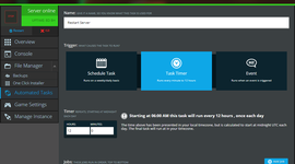 A screenshot showing how the robust Automated Task scheduler works in NodePanel