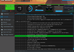 A screenshot of the output and server logs generated for a server