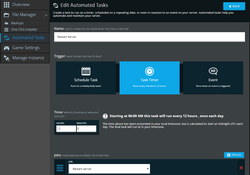 A screenshot showing how the robust Automated Task scheduler works in NodePanel