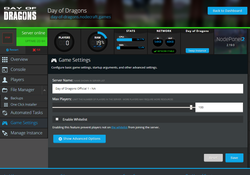 Day of Dragons Server: Settings