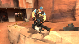 A screenshot of a TF2 server, with a BLU heavy