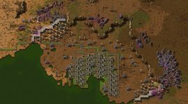 Screenshot of a large factory on a Factorio server