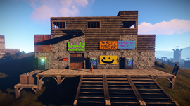 A player-created base in the game rust